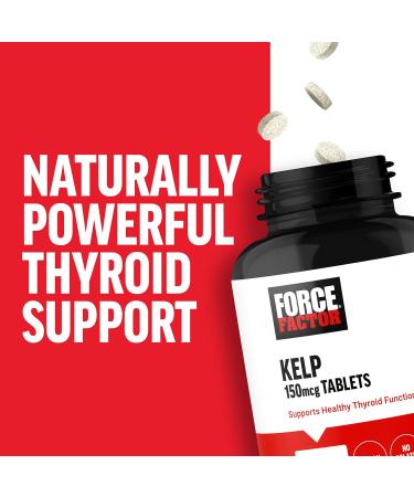 Force Factor Kelp for Iodine from Organic Kelp to Support Thyroid Health Strengthen Immunity and Digestion Vegan No Gelatin Non-GMO 150mcg 200 Tablets - Buy Online on GoSupps.com