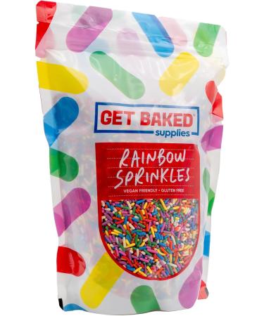 GET BAKED Rainbow Sprinkles | Genuine American Sprinkles | 1kg | Vegan & Gluten Free | Bake-stable | Funfetti Confetti Cake Sprinkles | Edible Cake Decoration 1000 Grams - Buy Online on GoSupps.com