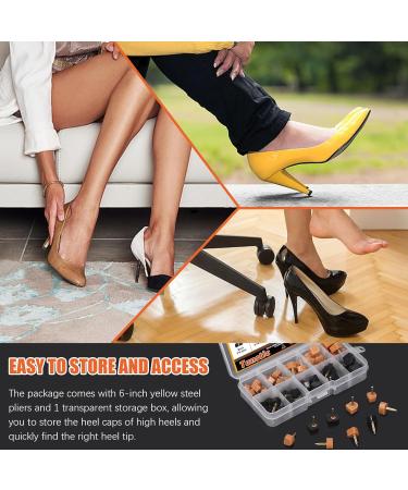 30 Pairs High Heel Shoe Tips & Pliers Set - Replacement Tips for Women s Heels | Tanstic | Black & Beige Multiple Sizes | International Shipping - Buy Online on GoSupps.com