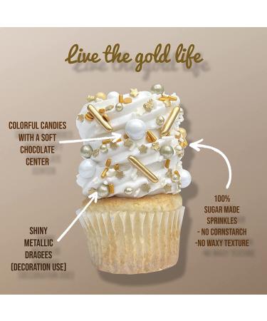 Manvscakes Sprinkles- Edible Cake and Cupcake Sprinkles with Assorted Shapes and Sizes for Parties  Metallic Sprinkle Mix for Cookies  Ice Cream  Cake and Cupcake Decorating  4 oz (Gold and Silver) - Buy Online on GoSupps.com