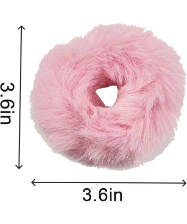 Venrodi Pink Fuzzy Scrunchies Halloween Pom Pom Hair Tie Furry Hair Elastics Bands Faux Fur Fluffy Ponytail Holder Hair Cute Accessories Women Girls - Buy Online on GoSupps.com