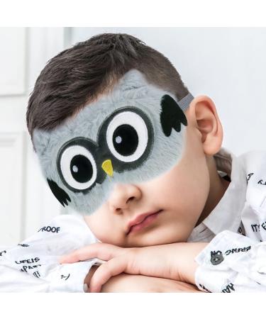 3D Cute Sleep Mask | Ultra Soft Children's Eye Mask for Girls & Boys | Gray Owl Nap & Travel Mask - Buy Online on GoSupps.com
