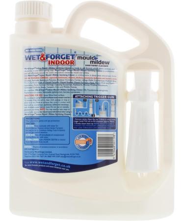 Wet & Forget Indoor Mould & Mildew Sanitising Cleaner 2L - Disinfects & Deodorizes | Bleach-Free Formula | Trigger Gun Included - Buy Online on GoSupps.com