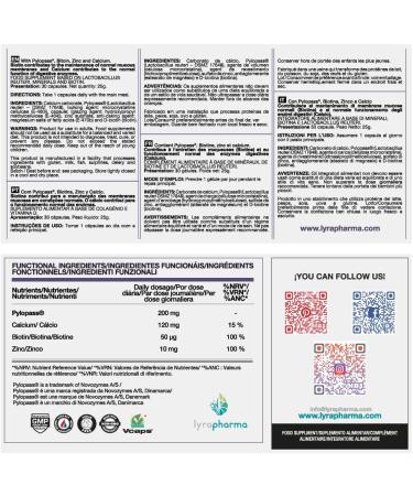 Gastrolyra Pylopass with calcium zinc and biotin - supplement to support gastrointestinal well-being - 30 capsules - Buy Online on GoSupps.com
