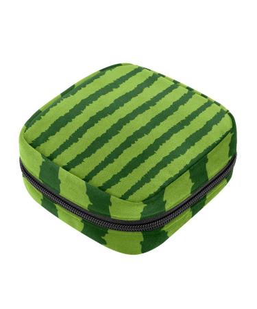 Green fruit-water melon patterns women's napkin storage bag portable period pocket for women teenagers girls menstrual cup pocket breastfeeding pillow holder