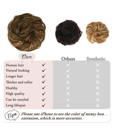 Buy RUWISS Informantable Hartication 100% Real Hair Rose Dot Scrunchies for Women - Golden Chestnut & Light Blonde Streaks | International Shipping - Buy Online on GoSupps.com