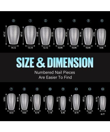 Tomicca Ballerina Short Nail Tips - 240 Gel & Acrylic Half Matte Coffin Style - 15 Sizes for Perfect Fit - Buy Online on GoSupps.com