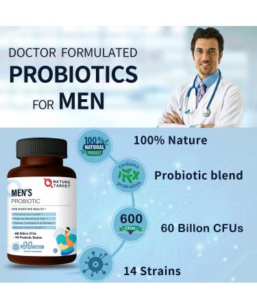 Men's Probiotic Supplement - 60B CFUs, 14 Strains, Dr. Formulated for Digestive & Immune Health (90 Tablets) - Buy Online on GoSupps.com