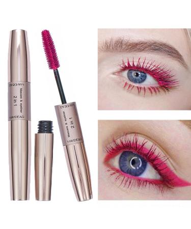 Maydear 2 in 1 Color Mascara Liquid Eyeliner+Mascara - Rose | Longlasting, Smudge-Proof, Voluminous and Charming | Multiple Colors - Buy Online on GoSupps.com