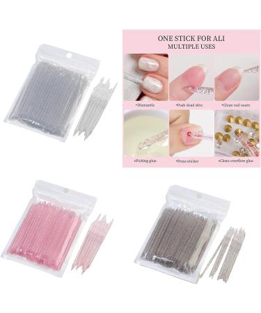 Practical Acrylic Nail Dotting Pen And Dead Skin Remove Tool Double Head Pointed And Slanted Tip For Salon Use Paint Manicure Clear - Buy Online on GoSupps.com