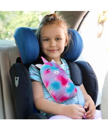 MHJY Cute Unicorn Seat Belt Pads for Kids - Comfortable Car Pillow Strap Cover for Toddlers - Purple Blue Head & Neck Support - Buy Online on GoSupps.com