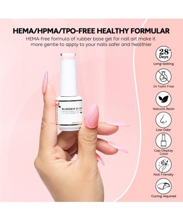 Nicedeco Rubber Base Set - 8ml 6 Colors HEMA Free Soak Off Gel for Gel Nails - International Shipping Available - Buy Online on GoSupps.com