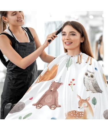 Waterproof Barber Cape - Cute Deer Owl Fox Bear & Cheetah Haircut Bib for Men & Women - Unisex Hair Cutting Cape - Buy Online on GoSupps.com