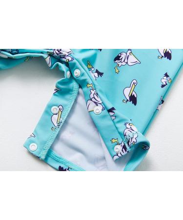 BONVERANO Baby Boys Swimsuit | Toddler Bathing Suit with Full-Zip Hoodie | UPF 50+ Sun Protection | 18-24 Months | Pelican Design - Buy Online on GoSupps.com
