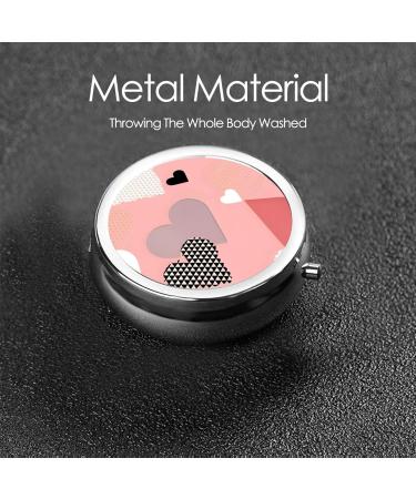 Abstract Love Round Pill Box Organizer | 3 Compartment Travel Pill Box for Purse & Pocket - Buy Online on GoSupps.com