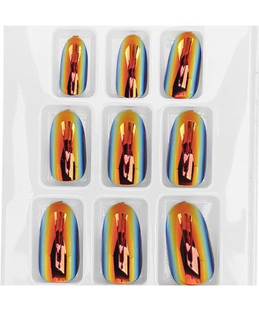 Full Cover False Nails Easy Trim File Artificial Fake Nails Convenient 12 Different Sizes Bright Color Fashionable for Home Use for Nail Salons(LG01) - Buy Online on GoSupps.com