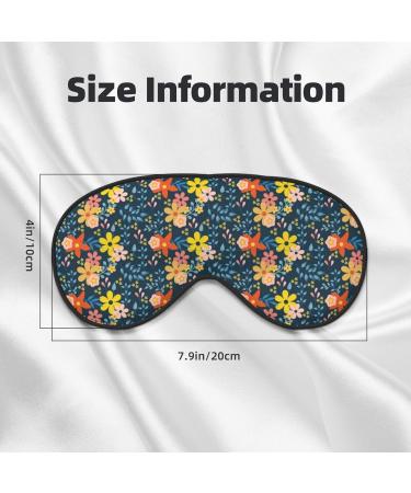 Buy Blue Floral Print Sleep Eye Mask - Soft Blindfold with Elastic Strap for Travel & Night Sleep - Buy Online on GoSupps.com