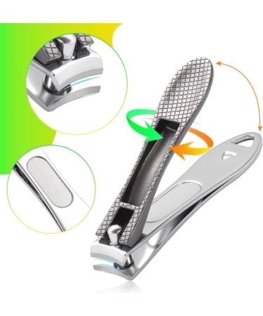 3-Piece Stainless Steel Nail Clipper Set for Men & Women - Fingernail & Toenail Clippers with Collecting Containers - Dark Gray | International Shipping - Buy Online on GoSupps.com