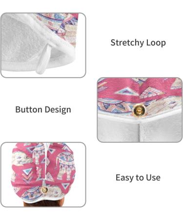 Elephant Dry Hair Cap Set - 2 Piece Quick Drying Towel & Button Headband | Super Absorbent Soft & Comfortable - International Shipping Available - Buy Online on GoSupps.com