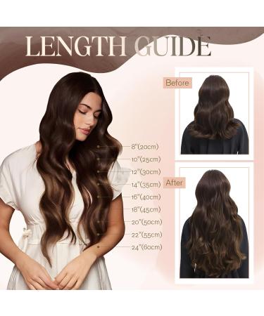 Brown Clip in Hair Extensions Real Human Hair 22 Inch 75g Hair Extensions Clip in 8 Pieces Clip in Hair Extensions - Buy Online on GoSupps.com