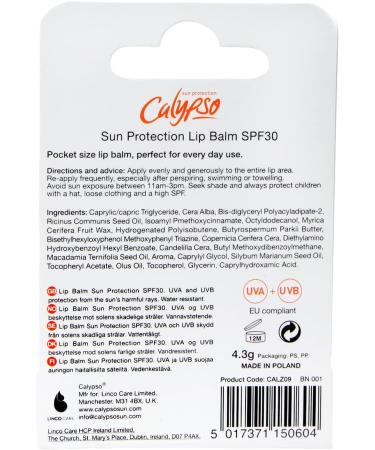Calypso UVA/UVB Sun Protection Lip Balm SPF30 HIGH 4.3 gm (Pack of 2) - Buy Online on GoSupps.com