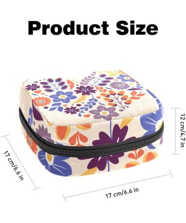 Womens Bonds Storage Pockets - Floral Heart Pattern Portable Period Kit | Feminine Product Bag for Women & Girls - Buy Online on GoSupps.com