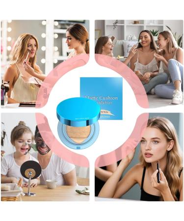 Makeup Cushion Foundation - Anti-Perspirant Matte Cushion Concealer for Women | Concealing Brightening Cream for School Travel Parties Business Trips Camping - Buy Online on GoSupps.com