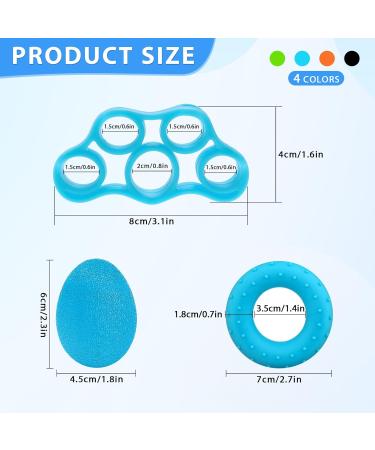 Aobope 12 Pack Finger Trainer Set - Egg-Shaped Grip Balls & Resistance Tapes for Hand Strengthening | Improve Grip & Finger Strength Effortlessly - Buy Online on GoSupps.com