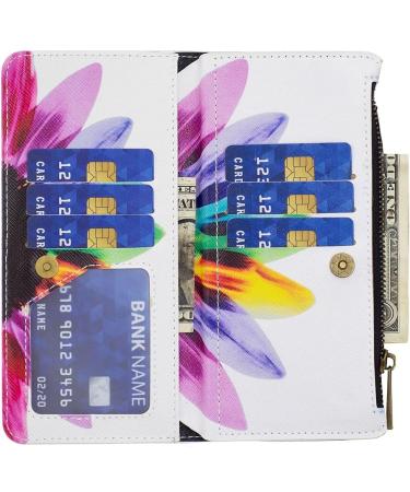 VQWQ Mobile Phone Case for Redmi Note 12 Pro & Xiaomi Poco X5 Pro - Protective Leather Flip Cover with Zipper Card Holder - Sunflower Design - Buy Online on GoSupps.com