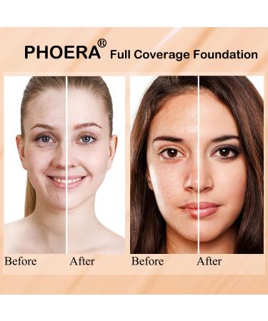 PHOERA Foundation & 6 Pcs Matte Liquid Lipstick Set - Long-Lasting Full Coverage | International Shipping - Buy Online on GoSupps.com