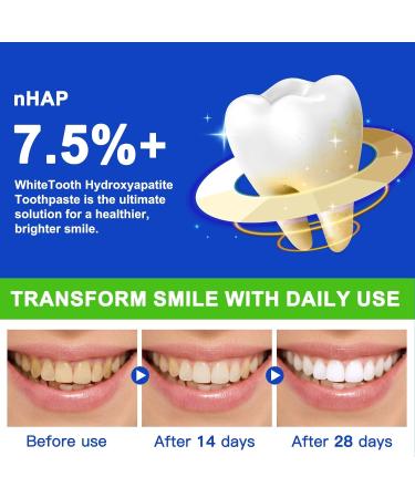 Hydroxyapatite Toothpaste 7.5% Hydroxyapatite Toothpaste for Enamel Protection and Tooth Strengthening Fluoride-Free for Sensitive Teeth Deep Cleaning Fresh Breath Daily Use for Oral Health - Buy Online on GoSupps.com