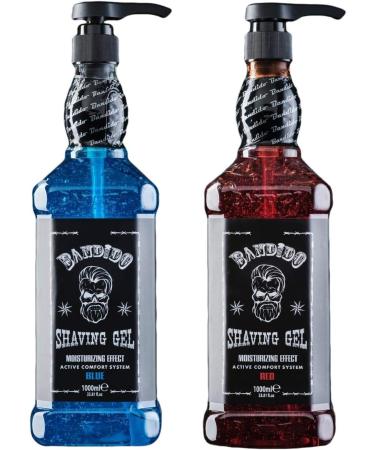Bandido Shaving Gel for Men - 1000ml Non-Frothing Razor Gel | Precise Shave Red & Blue - Buy Online on GoSupps.com