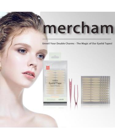 Mercham 4MM Eyelid Lift Strips - Natural, Self-Adhesive Tape for Hooded Eyes - Instant Eye Lift Without Surgery - 100 Pairs - Buy Online on GoSupps.com