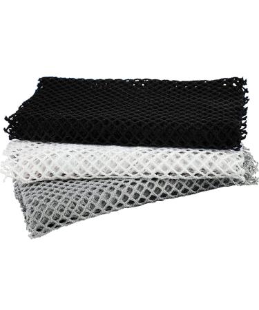3 Pieces African Bath Sponge Net Sponge Exfoliating  Soft Body Scrubber for Skin Clean (Black  White  Grey)