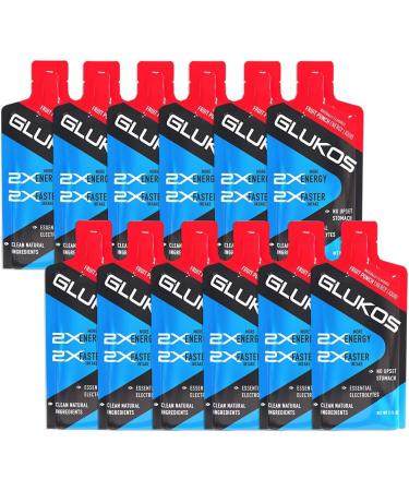 Glukos Energy Liquid Gel 2oz Packets - 12 Count Tray Fruit Punch - Boost Your Energy Levels with Delicious Fruit Punch Flavor! - Buy Online on GoSupps.com