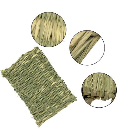 Hand-Woven Barley Ears Rabbit Grass Mat | Edible Stuff for Rabbits Guinea Pigs & Hamsters | 4 Pieces with Rose Ringflower & Forget-Me-Not Sticks - Buy Online on GoSupps.com