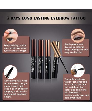 LSxia 2 Pcs Peel Off Tattoo Eyebrow Gel - Natural Long-Lasting Waterproof Brow Makeup (Brown) - Buy Online on GoSupps.com