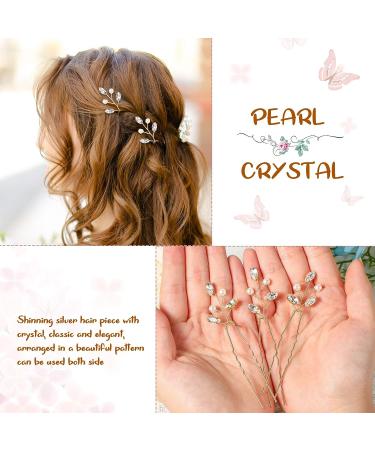 12-Piece Crystal Bridal Hair Pins - Gold Wedding Hair Accessories for Bride, Flower Girls, Bridesmaids - Buy Online on GoSupps.com