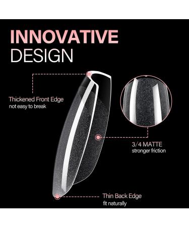 AILLSA Short Coffin Nail Tips - 360pcs Press On Matte Gel Full Cover False Nails with Gift Box - DIY Nail Extensions Kit (EX Short Coffin) - Buy Online on GoSupps.com
