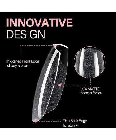 AILLSA Short Coffin Nail Tips - Half Matte Soft Gel Full Cover False Nails - 360PCS 12 Sizes with Gift Box - Buy Online on GoSupps.com