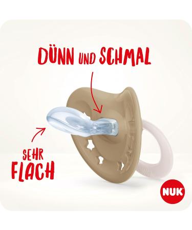 Nuk Signature Day & Night Baby Pacifier Set | BPA-Free Silicone Heart Shape 4 Pieces | Calms 95% of Babies | Glow-in-the-Dark Stars | Ages 18-36 Months - Buy Online on GoSupps.com