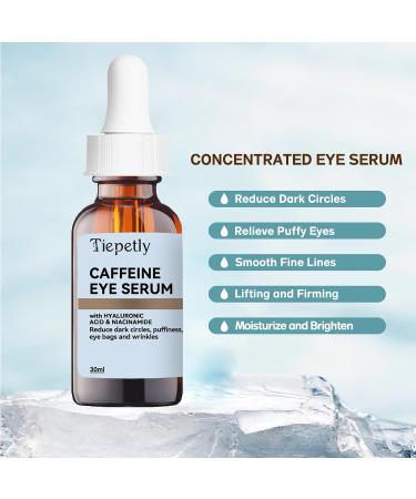 Caffeine Eye Serum Under Eye Cream for Dark Circles and Puffy Eyes with Hyaluronic Acid Niacinamide Moisturizing Anti-Wrinkle Skincare Serum for Men and Women Eye Treatment 30ml (eye serum) - Buy Online on GoSupps.com