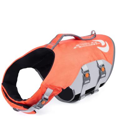 ThinkPet Dog Life Jacket Adjustable Life Jacket Reflective Lifesaver with Buoyancy Orange Orange XXL - Buy Online on GoSupps.com