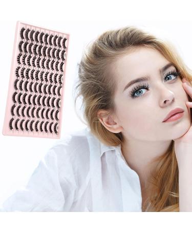D Curl Russian Strip Lashes - 40 Pairs | Fluffy 3D Effect Wispy Mink Lashes | Curly Natural Fake Eyelashes for Women - 4 Styles - Buy Online on GoSupps.com