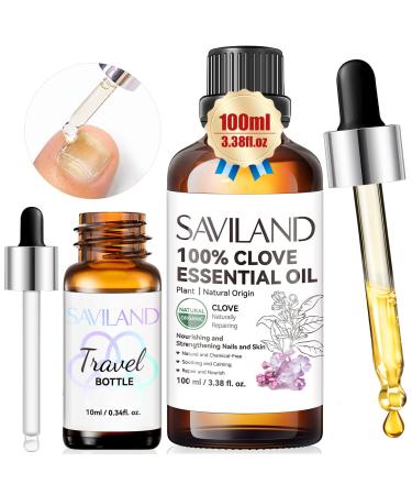 SAVILAND Clove Oil for Effective Nail Toenail Fungus: 2024 Natural Clove Essential Oil 100% Pure Orangic Nail Growth Oil for Damaged Fungal Nails Toenail Renewal Cuticle Hand Foot Care Home