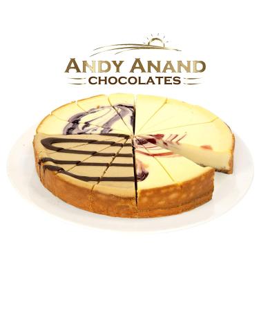Andy Anand Sampler Cheesecake 2 lbs - Freshly Made in Traditional Way for Birthday, Valentine, Christmas, Mothers Day, Wedding Anniversary - Amazing, Delicious, Decadent & Greeting Card Included - Buy Online on GoSupps.com