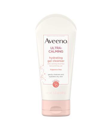 Aveeno Ultra-Calming Hydrating Gel Facial Cleanser with Calming Feverfew & Nourishing Oat  Hypoallergenic  Fragrance-Free & Non-Comedogenic  Unscented  5 Ounce (Pack of 1)