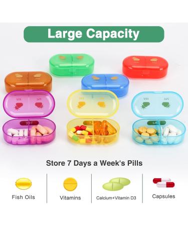 FYY Travel Pill Organizer - 14 Compartment Daily Pill Box for Vitamins Supplements & Medication - Portable Detachable Case - Perfect for Purse & Pocket - White 7 Days - Buy Online on GoSupps.com