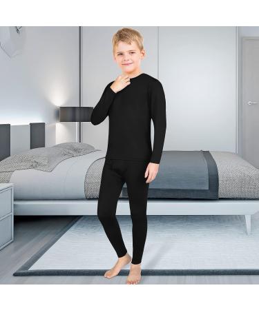 Silkfly Boys Thermal Underwear Set - Fleece Lined Long Johns for Kids - Base Layer Shirt and Pants Set - Winter Large - Buy Online on GoSupps.com