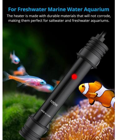 NICREW 100W Aquarium Heater with Adjustable Temperature Controller - Submersible Thermostat for Saltwater and Freshwater Fish Tanks - Buy Online on GoSupps.com